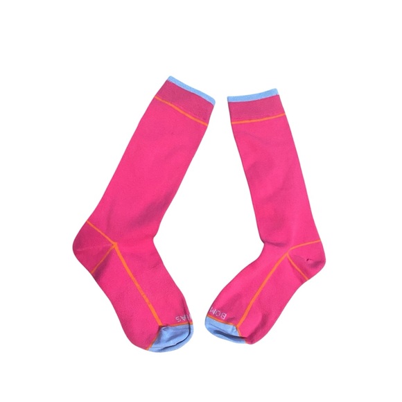 Bombas NWOT Pink and Orange Stripe Crew Socks Size Medium - Picture 3 of 4